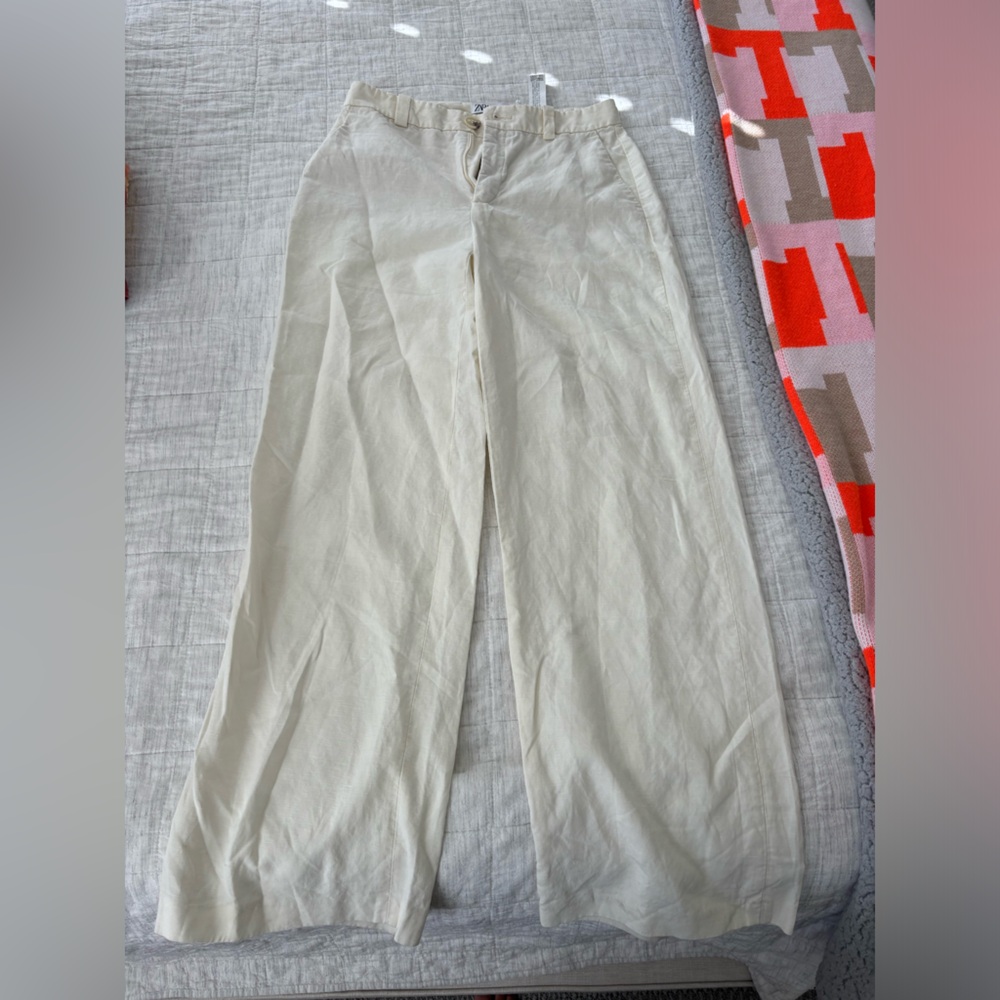 Zara wide-leg linen trousers